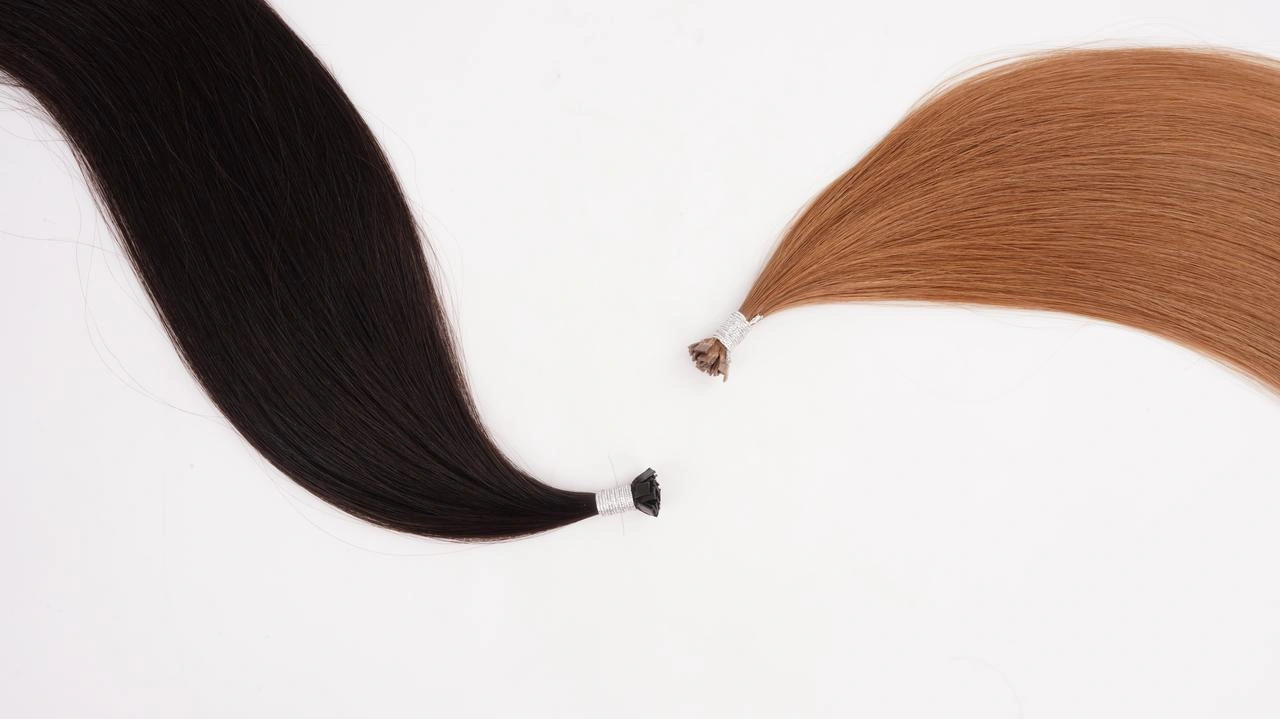 Premium keratin bond hair extensions for salons, featuring human hair strands for natural-looking, profitable extension services.