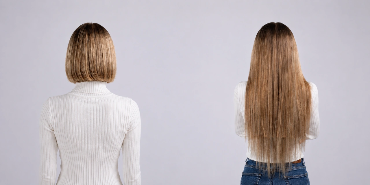 Tape-In hair extensions for short hair showing lightweight volume and natural side blending for salon clients